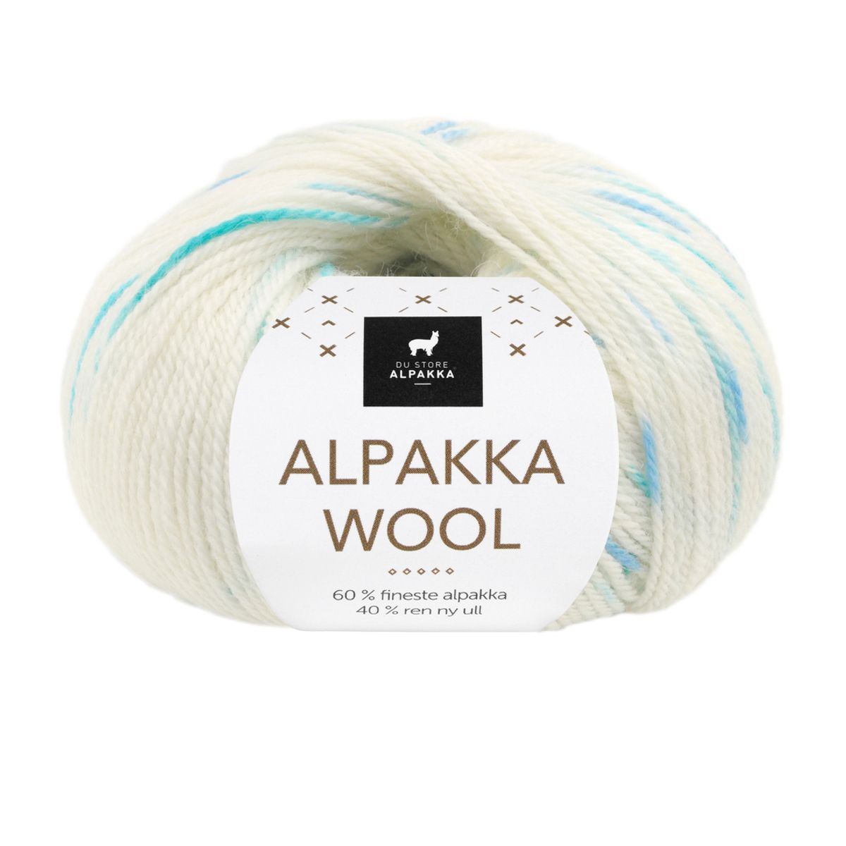 Alpakka Wool 570 Hvit/blå print DSA