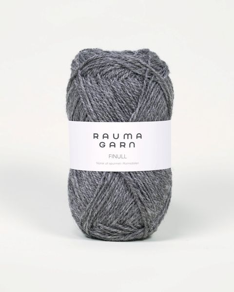 Hovedbilde Rauma Finull 405 Mørk grå melert garn
