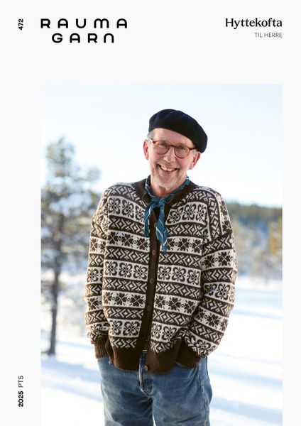 Hovedbilde 472 Hyttekofta i PT5 til mann fra Rauma oppskrift*